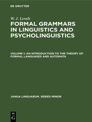 cover image of An Introduction to the Theory of Formal Languages and Automata